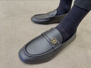 巴利（BALLY）豆豆男鞋新品男士皮革駕駛鞋豆豆鞋金屬LOGO休閑鞋 6304973 黑色 42 曬單實(shí)拍圖
