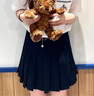 Teenie Weenie小熊女裝簡約休閑夏季高腰百褶短裙A字短裙半身裙時尚 藏青色 170/L 曬單實(shí)拍圖