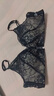 LHGV高端品牌內(nèi)衣女前扣美背蕾絲少婦小胸聚攏胸罩套裝情人節(jié)生日禮物 墨黑色套裝 75B 【AB小胸聚攏】 曬單實(shí)拍圖