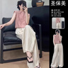 圣保美休閑褲女夏季2024新款女士新中式國風(fēng)闊腿褲子小個子套裝兩件長褲 單件【闊腿褲】 S碼 曬單實拍圖