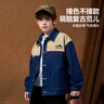 ASK JUNIOR兒童男童外套2025秋拼色繡花寶寶牛仔開衫外套 深牛仔藍(lán) 170 曬單實拍圖