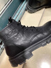 ziyuanju馬丁靴男2026新款秋冬季高幫真皮男士英倫風(fēng)工裝鞋厚底增高皮靴男 黑色 42 (260mm) 曬單實(shí)拍圖