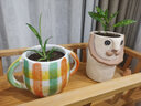 掬涵畢加索彩繪花盆復古紅陶多肉植物盆藝術(shù)花器趣味可愛(ài)花園日式高端 畢加索彩繪花盆B(底部無(wú)孔) 曬單實(shí)拍圖