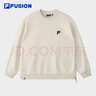 FILA FUSION斐樂(lè)潮牌情侶款套頭衛(wèi)衣秋簡(jiǎn)約寬松針織上衣可選加絨 藊豆灰-BG XL 曬單實(shí)拍圖