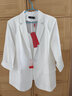 簡(jiǎn)蜓白色小西裝外套女春夏薄款七分袖百搭休閑小個(gè)子氣質(zhì)修身小西服潮 白色外套 4XL（建議：140-150斤） 曬單實(shí)拍圖