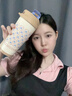 物生物（RELEA）保溫杯咖啡杯男女大容量高顏值水杯學(xué)生便攜雙飲吸管杯子生日禮物 中古花園-陶瓷內膽-更鎖鮮560ml 曬單實(shí)拍圖