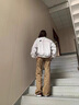 柏銘臣美式vibe飛行員夾克男春秋季保暖復古棒球服上衣寬松加厚棉服外套 灰色 XL【建議125-145斤】 曬單實(shí)拍圖
