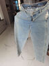 婉甸幻藍色牛仔長(cháng)褲夏季新品中腰貼臀小哈倫褲1232X03SX1 幻藍色 XS 曬單實(shí)拍圖