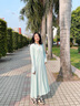 波司登（BOSIDENG）夏季國標時(shí)尚防曬衣女長(cháng)款全身防紫外線(xiàn)涼感透氣海邊沙漠旅行外搭 淺草綠4004 S 160/84A （衣長(cháng)124CM 過(guò)小腿） 曬單實(shí)拍圖