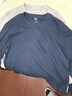 宜而爽 男士秋衣上衣男式全棉柔軟透氣純棉毛衫純棉男保暖打底衫 深藏青 3XL 曬單實(shí)拍圖