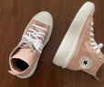 Converse匡威兒童鞋女童夏季新款大童系帶高幫帆布鞋A08745C 粉色 36 【建議腳長(zhǎng)22cm】 曬單實(shí)拍圖