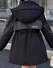 鴨鴨（YAYA）羽絨服女中長(zhǎng)款2024年冬季新款時(shí)尚收腰顯瘦連帽派克服保暖外套XB 黑色 M 曬單實(shí)拍圖