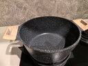 明爵麥飯石不粘鍋湯鍋家用燃氣灶電磁爐通用燉鍋加厚燜鍋大容量鍋具 【麥飯石款】湯鍋+鋼化蓋 24cm 曬單實(shí)拍圖