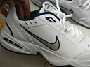 NIKE耐克男鞋AIR MONARCH IV新款厚底網(wǎng)面透氣休閑運動(dòng)增高鞋老爹鞋 白/金屬銀 415445-102 44.5 曬單實(shí)拍圖