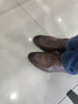 奥康（Aokang）男鞋牛皮皮鞋男士商务正装圆头系带低帮鞋子 棕色镂空皮鞋 41 实拍图