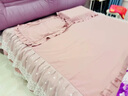雅鹿公主風(fēng)床裙四件套純棉100全棉韓式蕾絲花邊被罩被套四季床上用品 如愿-粉玉【不易起球/親膚裸睡】 1.8m床裙款四件套（被套200x230cm） 曬單實(shí)拍圖