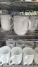 陶相惠 茶杯 陶瓷杯办公杯会议杯带盖10只装开会杯子商务会议水杯套装玉莲白色350ml 实拍图