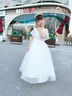 小咔衣濃女童生日主持人公主裙花童婚紗小女孩晚禮服兒童鋼琴演出服春夏季 白色長款 130 曬單實拍圖