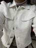 深呼吸DEEP BREATH女裝通勤氣質(zhì)翻領(lǐng)小香風(fēng)外套夾克女8400069 白 M (3) 曬單實(shí)拍圖