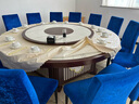 榭悅酒店新中式電動(dòng)餐桌大圓桌酒店15人20人自動(dòng)轉盤(pán)飯店會(huì )所帶轉盤(pán)桌 2.2米手動(dòng)實(shí)木+轉盤(pán)/適用14人 曬單實(shí)拍圖