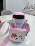 花幺里兒童指紋解鎖智能保溫杯食品級316水杯幼兒園上學(xué)專(zhuān)用小學(xué)生水壺 元氣粉帶杯套 550ml 曬單實(shí)拍圖