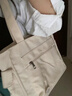 栢啟歆通勤布包托特包加厚拉鏈休閑文藝大學(xué)生電腦簡(jiǎn)約單肩手提包 通勤布包【米白色】 曬單實(shí)拍圖