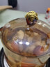 憶壺茶（YIHUTEA） 玻璃燉鍋大容量泡面鍋高硼硅玻璃耐高溫?zé)踔箦侂p耳防燙煲湯鍋 【1600ml】香檳色直徑 15cm 曬單實(shí)拍圖