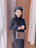 苒琦媽咪孕婦裝秋冬裝毛衣裙中長(cháng)款2025內搭打底衫純色寬松針織連衣裙 黑色 均碼【適合90-160斤】 曬單實(shí)拍圖
