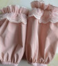 QUEENJOY防水防油袖套女秋冬短款蕾絲花邊居家上班防污護袖羽絨服耐臟袖頭 粉色 曬單實(shí)拍圖