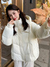 唐菓蜜羽絨棉服女冬季2025新款女裝韓系甜美羽棉襖絨服學(xué)生加厚保暖棉衣 米白色 M 曬單實(shí)拍圖