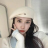 藍詩(shī)夢(mèng)戴貝雷帽女秋冬法式復古羊毛貝雷帽女秋冬輕奢氣質(zhì)百搭顯臉小畫(huà)家帽 白色 成人均碼（適合55-58cm） 曬單實(shí)拍圖