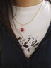 GJXBP朱砂項(xiàng)鏈原礦晶體鎖骨鏈吊墜本命年保平安女款送女友 款式(一)紫金砂圓珠款10mm 曬單實(shí)拍圖