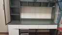 學(xué)生時(shí)代（SCHOOLDAYS）雙人電腦桌輕奢書(shū)桌書(shū)架書(shū)柜組合辦公桌實(shí)木現代簡(jiǎn)約學(xué)生寫(xiě)字臺 1.9*2.0m電腦桌-隕石灰 E0實(shí)木板加厚背板+贈燈 曬單實(shí)拍圖