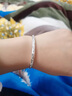 中國黃金（CHINA GOLD）銀手鐲足銀999女生純銀鐲子女款正品實(shí)心銀飾品生日禮物送女朋友 【20g】滿(mǎn)天星+中金玫瑰禮盒 曬單實(shí)拍圖