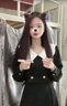 她芙（tafu）品牌女裝法式連衣裙女2025春秋新款小個子減齡赫本風長袖收腰短裙 黑色 M 曬單實拍圖