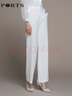 PORTS寶姿秋冬女裝褶飾通勤闊腿顯瘦長(cháng)褲LM9P026NWB011 奶白色 S (4) 曬單實(shí)拍圖
