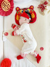 優(yōu)奇新生兒嬰兒衣服剛出生寶寶連體衣和尚服中式滿(mǎn)月服百天禮服春秋裝 米杏【春秋款】 66cm 曬單實(shí)拍圖