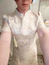 皮爾卡丹（pierre cardin）品牌新中式國風小個子連衣裙女夏季2025新款收腰顯瘦改良旗袍氣質 白色連衣裙 L (111-120斤) 曬單實拍圖