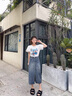 FEISIMI輕奢品牌牛仔半身裙女2025新款夏季包臀梨形夏天女裝衣服a字裙子 復(fù)古藍開叉裙 L 曬單實拍圖