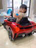 WORK BABY法拉利兒童電動車四輪遙控汽車寶寶玩具車可坐大人小孩充電電動車 烤漆紅四驅(qū)+軟輪+皮座+遙控 電力驅(qū)動 曬單實拍圖