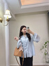 MK女包輕奢包包女包時(shí)尚水桶包單肩斜挎包女士手提包送女友生日禮物 餅干色 曬單實(shí)拍圖