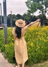 旅途原品ltyp 漢麻背帶裙女綠色連衣裙100%漢麻色織解構(gòu)式扭結(jié) 文藝收腰 琥珀橘 S 曬單實(shí)拍圖