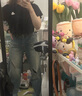 bosie2025春季新款復(fù)古洗水破洞牛仔褲男情侶時尚斜刀割感長褲子 牛仔水洗藍色 S 165/70A 曬單實拍圖