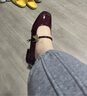 大東低跟淺口套腳單鞋女2025新款溫柔時(shí)尚通勤女鞋0051 酒紅色低跟跟高2cm 37 曬單實(shí)拍圖