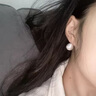 蔓笙999足銀耳釘女珍珠耳環(huán)小眾法式風(fēng)輕奢復古正圓高級耳飾氣質(zhì)耳鉤 999足銀珍珠耳環(huán)【一對】 曬單實(shí)拍圖