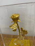 伊彌（EVEMI）金玫瑰花古法金擺件生日創(chuàng)意送女生女友男友高級感新年情人節(jié)禮物 【禮盒裝】金玫瑰（古法金） 長17cm 寬12cm 高26cm 曬單實(shí)拍圖