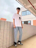衣然呈品淺色直筒牛仔褲男春秋季痞帥修身寬松百搭新款休閑毛邊九分褲子男 淺藍色 M【建議90-110斤】 曬單實(shí)拍圖