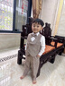 羅蒙兒童西裝套裝男童禮服晚宴演出小西服英倫2025新款男寶寶西裝 外套+褲子+馬甲+襯衫+領(lǐng)結 100 曬單實(shí)拍圖