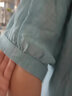 皮爾卡丹（pierre cardin）棉麻襯衫女寬松遮肉休閑夏裝2025新款女士上衣時(shí)尚洋氣小衫 藍(lán)色 L(建議100-145斤) 曬單實(shí)拍圖