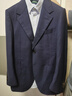 By Creations【防水防油防污】純羊毛商務(wù)西服套裝男士通勤正裝暗格紋結(jié)婚西裝 深藍色暗格紋 50 曬單實拍圖